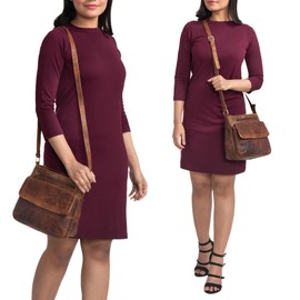 STILORD 'Jodie' Leder Umhängetasche Damen Vintage Handtasche Elegante Ledertasche Crossbody Bag Frauen Schultertasche Tasche Klein Echtleder, Farbe:prestige - braun