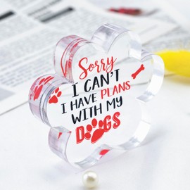 Dog Mom Gifts Dog Room Decor Dog Lovers Gifts Cute Home Decor Gifts For Dog Mother Father I Have Plan With My Dogs Acrylic Desk Signs Christmas Gift For Dog Lovers Stocking Stuffers For Cat Mom