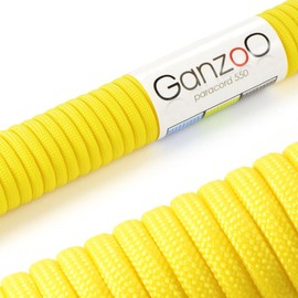 Ganzoo © Paracord 550 Rope, Yellow, 4 mm, Cord Type 3, Nylon & Polyester, Ideal for Crafting Dog Lead/Collar, Bracelet, Camping, Survival and Outdoor Use, 3 m, All-Purpose Rope, 7 Inner Strands