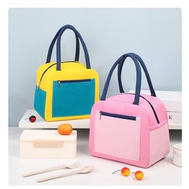 Lunch Bag, Cooler Bag, Stylish, Insulated Bento Bag, Small Lunch Bag, Cooler Bag, Lightweight, Handbag, Lunch Box, Foldable, Includes Pocket, Storage for Small Items, Work or School Commutes, Outdoors