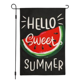 Vigor Home Hello Sweet Summer Watermelon Garden Flag Double Sided Outside, Holiday Party Yard Porch Lawn Outdoor Decoration 12 x 18 Inch