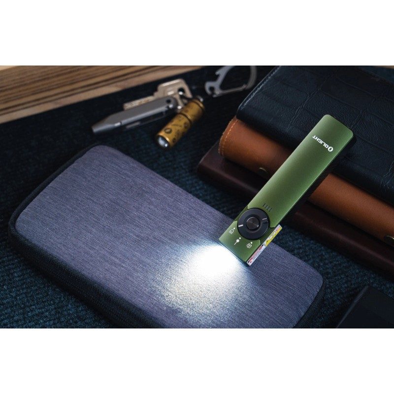 Olight Arkfeld Pro OD Green CW w/Amercian Flag, LED Light/UV/Green