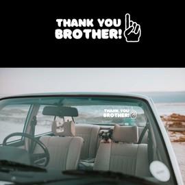 HEVLE 1PCS What's Up Brother Sticker, Car Decals, What's Up Brother Car Sketch Vinyl Decal, Funny Thank You Brother Waterproof Stickers Universal Car Exterior Accessories Fits for Car SUV (K4-1PCS)