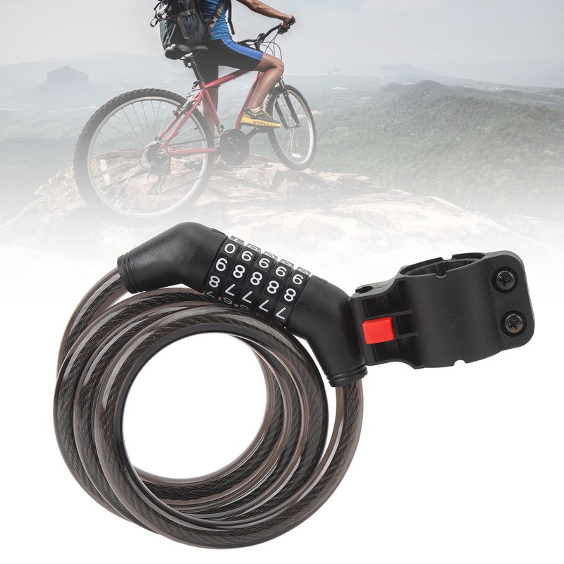 3.6ft Bicycle Lock with Mounting Bracket Anti Theft Universal 5