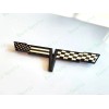 AUTO 2PC Black FRONT NOSE Rear Gas Lid Crossed Black