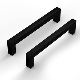 goldenwarm 10 Pack 128mm Black Drawer Handle Kitchen Cupboard Handle Cabinet Handle Kitchen Drawer Handle Drawer Pull Handle Stainless Steel