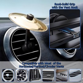 2025 New Car Cymbal Air Vent Crash Dash Board Cymbal Drum Symbol Dashboard Drums Mini Mount Drumming Music Mounted Tiny Clip Attachment Set Attaches Small Stand Splash Instrument Drumset Kit (Silver)