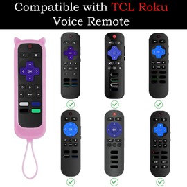 Gavyqier 2Pack Remote Case for Roku | TCL | Hisense Roku Remote | Silicone Universal Protective Controller Sleeve for Roku Express 4K+ 2021 | Roku Streaming Stick 4K 2021 Cute Cat Ears Design Cover