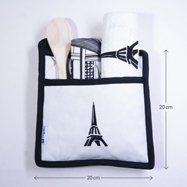 YOGAN Tea Towels (50x70cm, 100% Cotton) | Pack of 3 with a Potholder (20x20cm, Cotton Fabric with Polyester filling) & 2 Tea Towels | Super Soft | Super Absorbent | Lint Free (Tower)