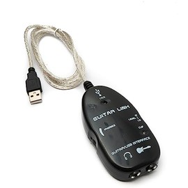 System-S Guitar Interface 1m 6.35mm Jack Female to Female & USB 2.0 Male Adapter