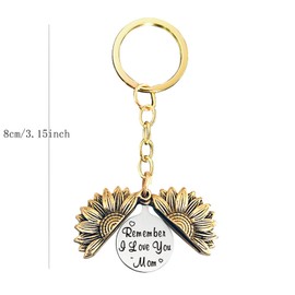 Sunflower Gfts for Mom Mother Gifts from Daughter Son To Mother Presents for Christmas Mother's Day Gifts for Mum Mama Remember I Love You Mom Keychain