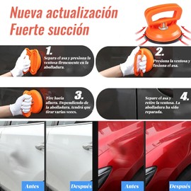 3 piezas Desabollador de coches,Potente Desabollador de Coche,Kit Desabollador de Coche,Herramienta Desabolladora para Reparar Desabolladuras de Coche, Cristales,Levantar Baldosas y Mover Objetos