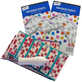 CareStarz 2X 600 Bingo tickets Books for Bingo Game - 600 jumbo Bingo tickets - Fun bingo books 6 game for kids - bingo books 1 – 90