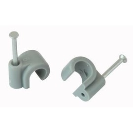 Cable Clip Round Grey 9.00MM 100/BOX | Cable Management Clips Accessories, 100 X Qty - ZZV42432