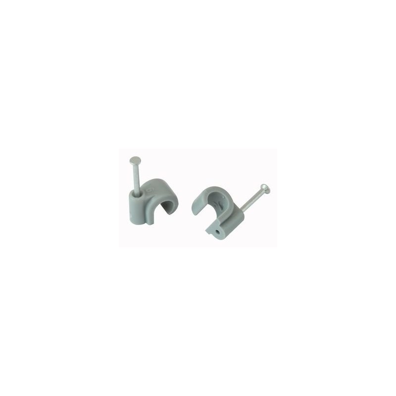 Cable Clip Round Grey 9.00MM 100/BOX | Cable Management Clips