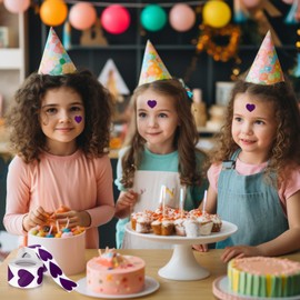 Purple Heart Stickers Roll 3.8 cm Valentine's Day Love Shape Labels Waterproof Removable for Craft Envelopes Boxes Gift Tags Bags Wedding 500 PCS