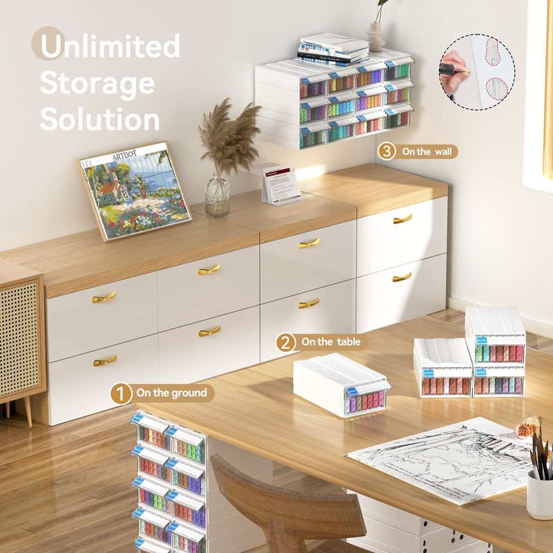 ARTDOT 5D Diamond Painting Accessory Boxes, 70 Pieces Diamond Painting