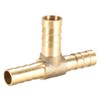 sourcing map Brass Hose Reducer Fitting T 3 Way Barb