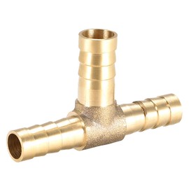 sourcing map Brass Hose Reducer Fitting T 3 Way Barb Plug 8 x 10 x 8 mm