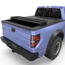 Soft Quad-fold Tonneau Cover Fit for Ford F-150 F150 2009-2014, Fleetside 5.5 Ft Bed