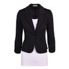 Auliné Collection Women's Casual Work Solid Color Knit Blazer Black