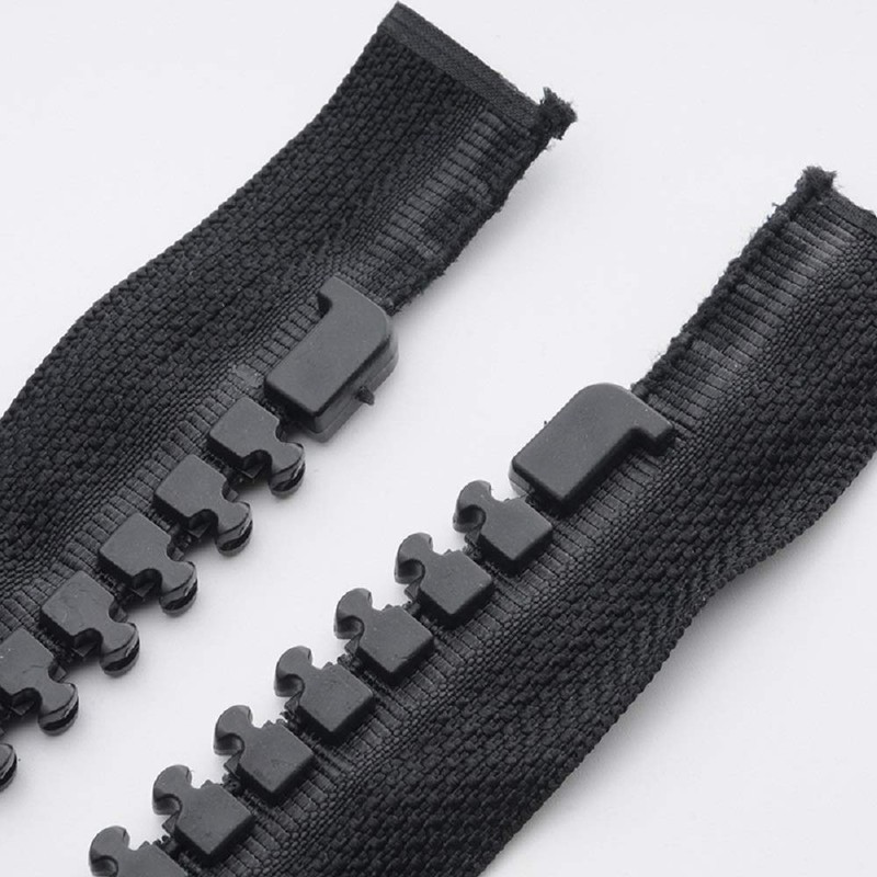 Extra Large Zipper Jumbo Zipper Double-Sided Open Black Resin Zipper