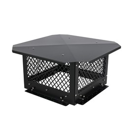 Cxforste Chimney Cap, 14" X 14" Chimney Cover, Black Chimney Caps for Outside, Roof Chimney Cover Rain Caps, Fireplace Chimney Caps for Outside,Adjustable Bottom Galvanized Steel Vent Cap