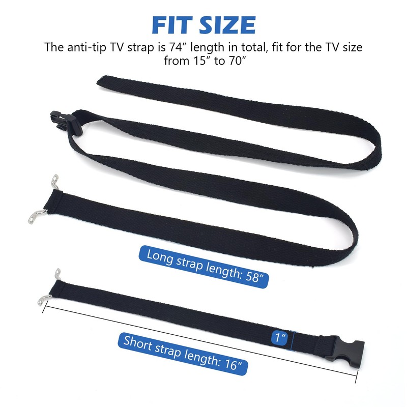 scottchen PRO RV TV Straps 74" Anti-Tip RV Furniture Safety