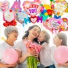 24 Pcs Mother's Day Foil Balloons, Happy Mom Heart Mylar