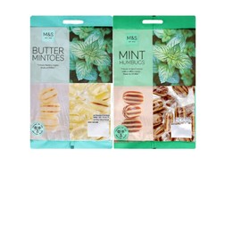 M&S Butter Mintoes 225g bundled with M&S Mint Humbugs 225g (1 Pack Each)