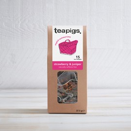 teapigs Strawberry & Juniper Tea Bags - Herbal Tea Fruit Infusion with Apple, Hibiscus & Cucumber - Naturally Caffeine Free - 15 Biodegradable Teabags