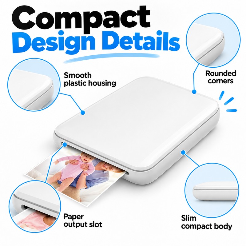 MT53 Pocket Photo Printer for Mobile Printing – Bluetooth ZINK