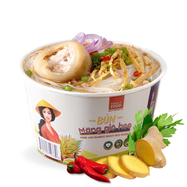 SIMPLY FOOD Instant Pork and Bamboo Shoot Rice Vermicelli Noodles