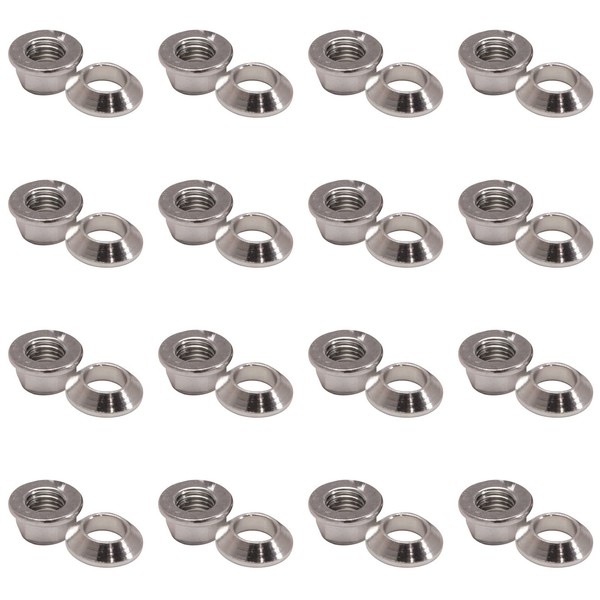 (16 Pack) Tusk Universal Chrome Flange/Tapered Locking Lug Nut 10mm