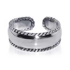 Metal Factory Sterling Silver 7MM Braided Rope Adjustable Toe Ring