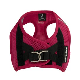 P24S Step-In Air-Mesh Brustgeschirr für kleine und mittelgroße Hunde und Digital Smart Hundegeschirr Hundemarke Hundefinder dogtag (Dark Pink, XL)