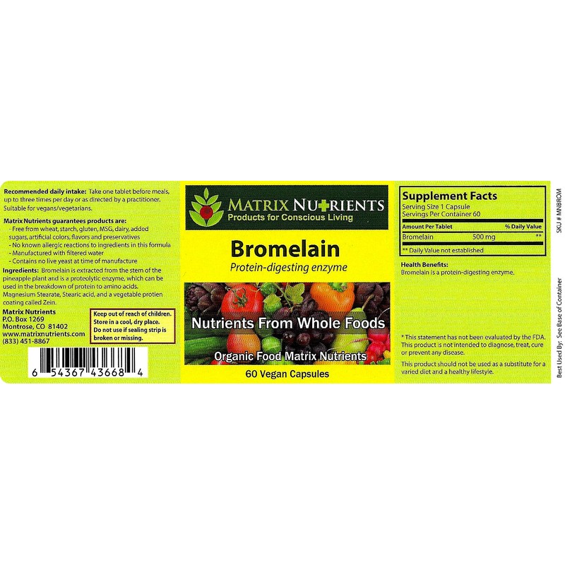 BROMELAIN - HIGHLY POTENT, 100% Organic, Protein-Digesting Enzyme! Improve Digestion
