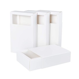 BENECREAT 20 Pack Kraft Paper Drawer Box 12.8x11x4.3cm White Soap Jewelry Candy Boxes Small Gift Boxes for Gift Wrapping, Birthday, Wedding, Party Favors