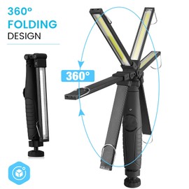 Honoson Rechargeable LED Work Light 700 Lumens COB Work Lights Magnetic Work Light with Power Capacity Indicator and USB Cable, 360 Rotate for Repair Home Garage Emergency Outdoor (3)