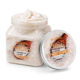 Exfoliante Corporal de Arroz con Ácido Hialurónico y Colágeno 350 ml | Body Scrub Hidratante para Piel Suave y Luminosa | Ayuda a Mejorar la Apariencia de Manchas e Imperfecciones | Para Todo Tipo de Piel