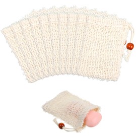 Soap Bags 10pcs Natural Sisal Soap Saver Bag Mesh Saver Pouch Exfoliating Soaps Scrubber Hand Made Bag with Drawstring for Bath Shower Massaging and Scrubbing