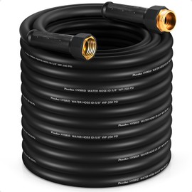 Garden Hose 100ft x 5/8", NON-EXPANDABLE Heavy Duty Premium Flexible Water Hose, No Kink, Leakproof, Lightweight Hybrid Hose with Male to Female Fittings for Household、Backyard