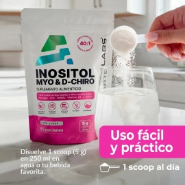 Inositol Myo D Chiro 40 1 Mujer Magnesio Zinc Folato D3 Lima Limon 60 Porciones Amarte Labs                                                           