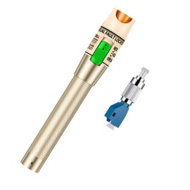 Visual Fault Locator, 30mW 30KM Fiber Optic Cable Tester Meter VFL Red Light Pen Light Source Testers (Ｇolden)