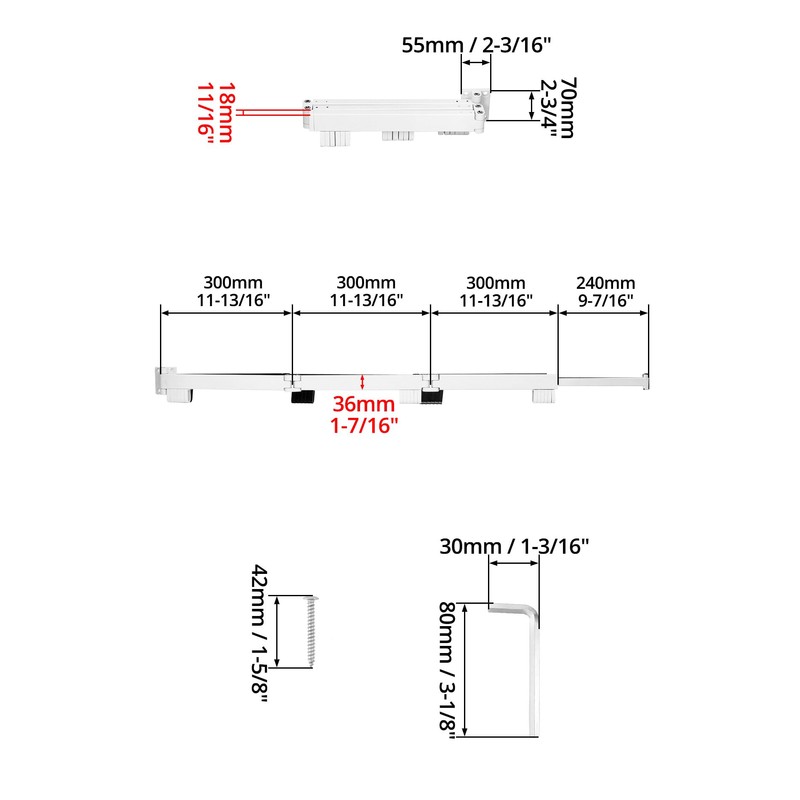 QWORK® Wall-Mounted Clothes Rack 120 cm Foldable Clothes Dryer Wall