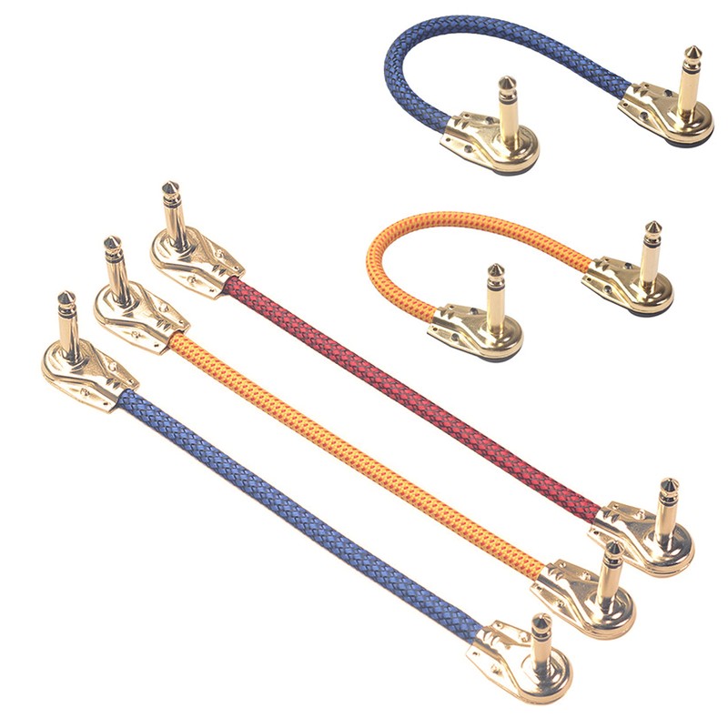 GELRHONR 6.35mm 1/4 inch 90 Degree Pancake Style Plug Connector,Gold