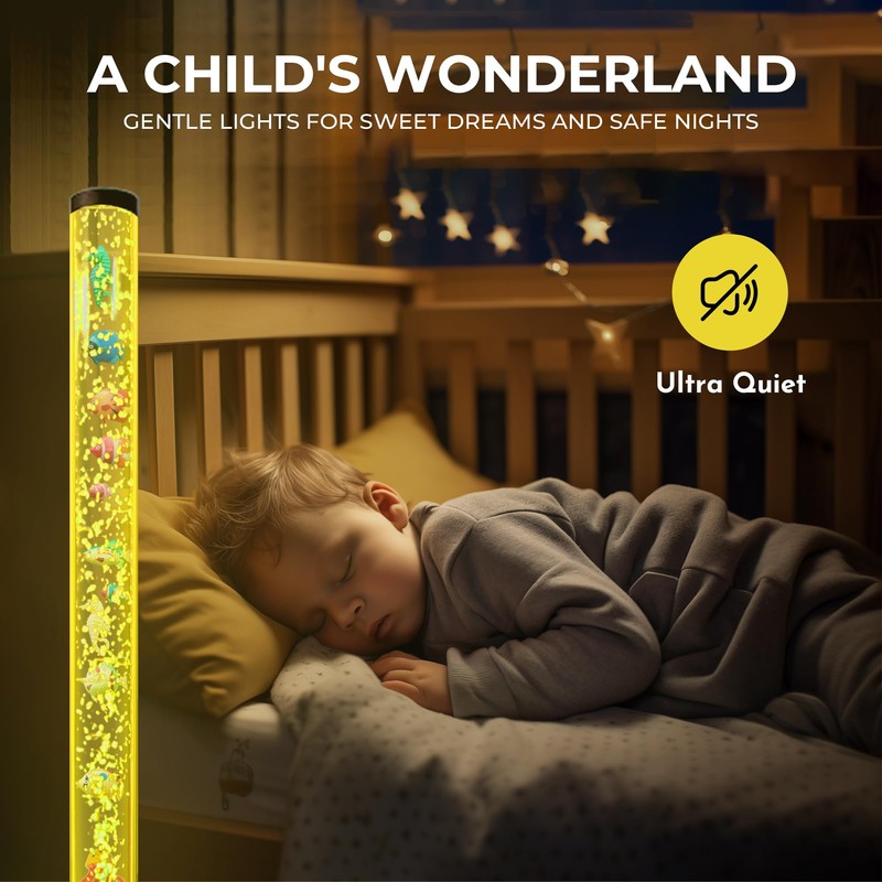 Brewish 4FT Sensory LED Water Bubble Tube Lamp,with 16 Color