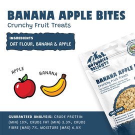 No Furries Delights Treats, 100% All Natural Mini Bites for Rabbit Hamster Guinea Pig Chinchilla Pet Rat Mice Gerbil Bird Healthy Enrichment Bonding Rewarding (50g, Banana Apple Bites)