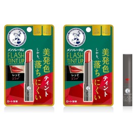 Mentholatum Lip Flash Tint Tip, Red, Set of 2 (6 Types of Oils, Highly Moisturizing, Beautiful Coloring, Anti-Falling, UV Protection, SPF26 PA+++)