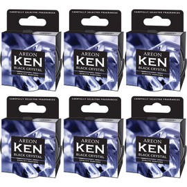 Areon Ken Lufterfrischer Dose Auto Duft Schwarz Kristall Autoduft Duftdose Wohnung Erfrischer 3D Set ( Black Crystal Pack x 6 )